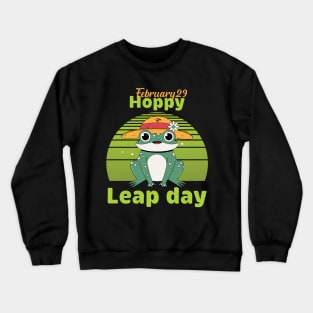 Funny Frog Lover Hoppy Leap Day February 29 Leap Year Crewneck Sweatshirt